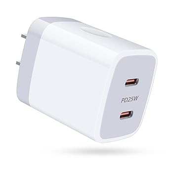 Viviber 急速充電器 iPhone ACアダプター Type-C 充電器 純正 USB PD2ポート 25W タイプc コンセント PPS急速 PSE認証 ac式充電器 iPhone 15/14 iPadフォン ノートPC 各種 対応