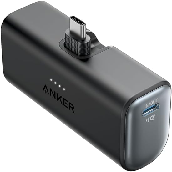 Anker Nano Power Bank (22.5W, Built-In USB-C Connector) (モバイルバッテリー 5000mAh 小型コンパクト)【PowerIQ搭載/USB-C一体型】 iPhone 15シリーズ (ブラック)