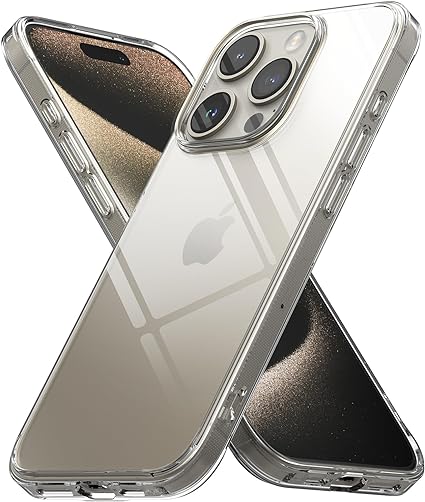 【Ringke】iPhone 15 Pro ケース FUSION TPU+PC 黄ばみにくい 耐黄変 落下防止 耐衝撃 米軍MIL規格取得 スマホケース スマホカバー アイフォン15 プロ (ストラップホールあり) - Clear