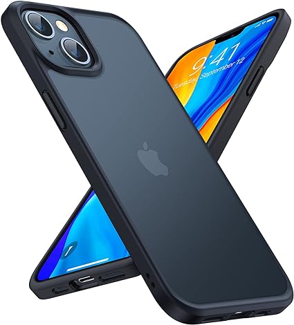 【米軍・強耐久性】TORRAS iPhone14 ケース iPhone13 ケース 耐衝撃 半透明上品感 マット感 黄ばみなし ストラップホール付き 画面保護 いphone14 ケース iphone13 ケース マットブラック