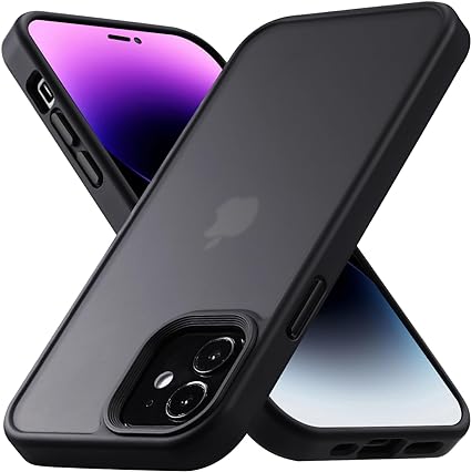 COSOIK iPhone 12 /iPhone 12 Pro 用 ケース 耐衝撃 滑り止め 指紋防止 米軍MIL規格 マット仕上げ ストラップホール付き SGS認証 黄変防止 耐久性 カバー ワイヤレス充電対インチ ケース マットブラック