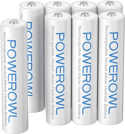 POWEROWL単4形充電式ニッケル水素電池8個セット 大容量 自然放電抑制 環境保護 電池収納（1000mAh、約1200回循環使用可能）