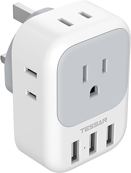 TESSAN 変換プラグ 海外旅行用 BFタイプ 変換器 電源変換アダプター コンセント変換 香港/シンガポール/マレーシア/マカオ/イギリスな..