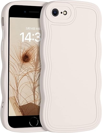 iPhone se ケース se第3世代 iPhone 8・ se2・7 ケース tpu デザイン 人気 ソフト バンパー 耐衝撃 超軽量 薄型 滑り止め ワイヤレス充電対応 ストラップ4.7インチ用(オフホワイト)