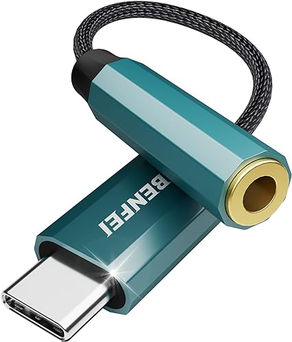 【ハイレゾ音質】BENFEI DAC 24bit/96khz USB C - 3.5mm イヤホン 変換アダプタ、USB C to Aux オーディオアダプタ iPhone15シリーズ/iPad Pro/Ande Cなど機器に適用 シルバー