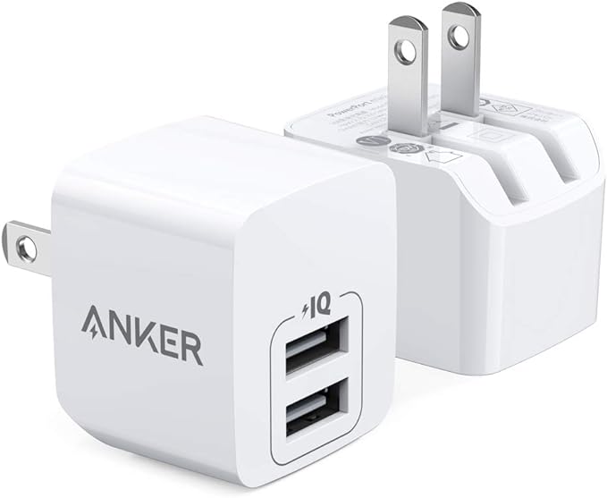【2個セット】Anker PowerPort mini（USB充電器 12W 2ポート）【PSE技術基準適合/折りたたみ式プラグ/PowerIQ/超コンパクトサイズ 】iPhone iPad Android各種対応 ホワイト