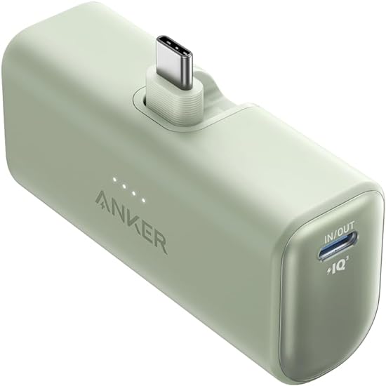 Anker Nano Power Bank (22.5W, Built-In USB-C Connector) (モバイルバッテリー 5000mAh 小型コンパクト)【PowerIQ搭載/USB-C一体型】 iPhone 15シリーズ (グリーン)