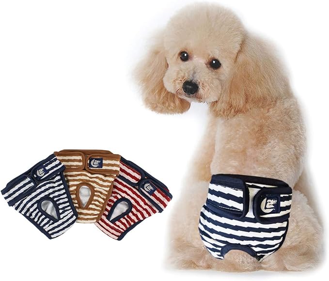 樂天商城 - 犬オムツ 犬用サニタリーパンツ 3枚 洗える 生理用 パンツ 女の子用 雌犬 発情期用 生理パンツM