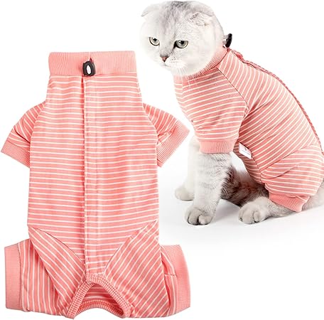 樂天商城 - 服 男女兼用猫 術後服 猫用ペット術後服 傷口保護 舐め防止 避妊 離乳 エリザベスカラーの代わり