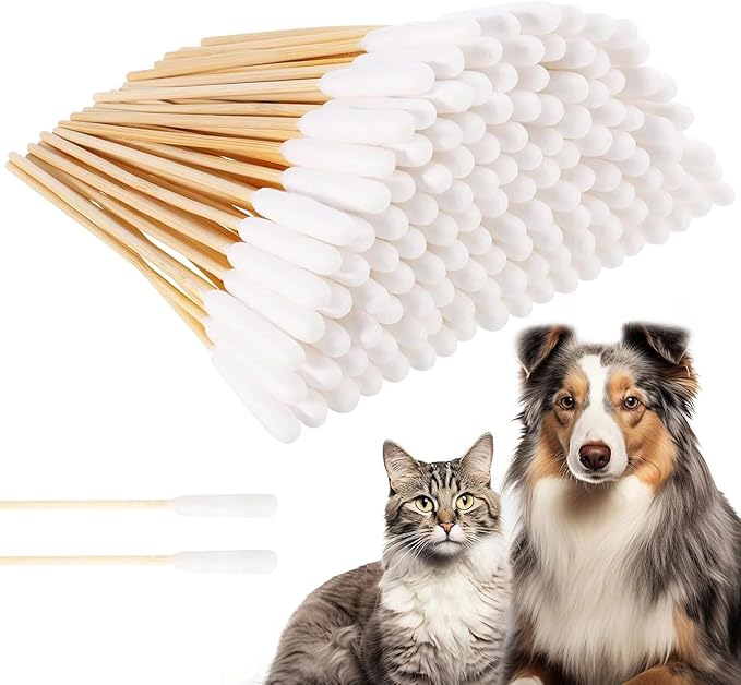 樂天商城 - ペット 耳掃除綿棒 綿棒 ペット用 ペット 100本セット 犬猫兼用 長柄設計 やわらかい素材 耳ケア用 安全先端 ペットグッズ