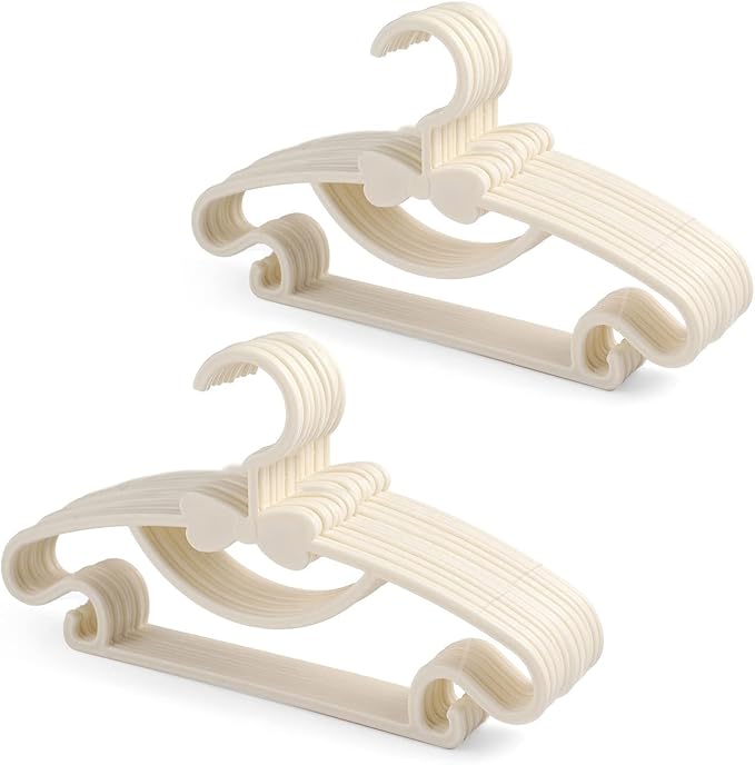 Baby Hangers - ベビーハンガー 20本セット ハンガー 子供用 出産準備品 洗濯物干し 衣類ハンガー 乾湿両用 ハンガー クロゼット収納 省スペース (オフホワイト)