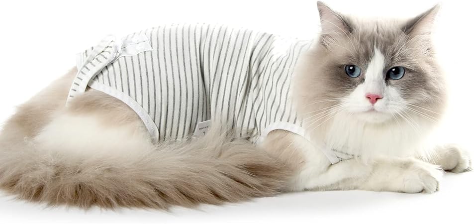 樂天商城 - 術後服 猫用 ペット術後ウェア 皮膚保護 傷舐め防止 エリザベスカラーに代わり 介護服 引っ掻き防止 避妊術後ケア オス メス兼用