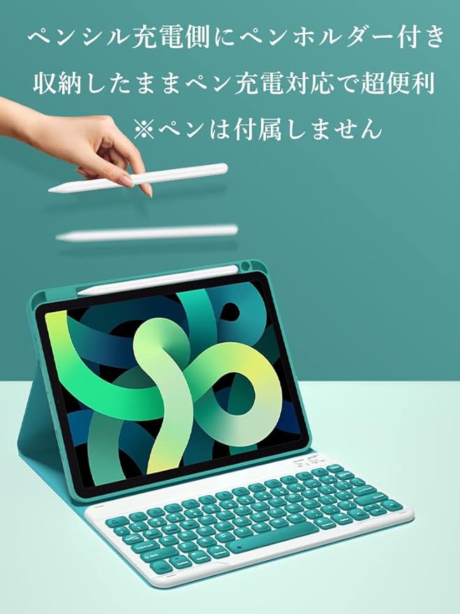 Blu Ray Drive - iPad 第10世代 iPad A16 ケース ple Pencil 収納可能 丸いキー 球状くぼみ 入力しやすい アイパッド 2022 10.9 付き カバー 分離式 マグネット Blueth カラー,ピンク+白