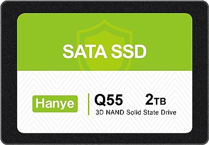 Hanye SSD Q55 内蔵型SSD 2.5インチ 7mm 正規品、安心の国内サポート。容量：2TB（ユーザ領域約1904GB）。SATA III 6Gbpsインターフェースを採用、 シーケンシャルリ x 1.6 cm; 80 g