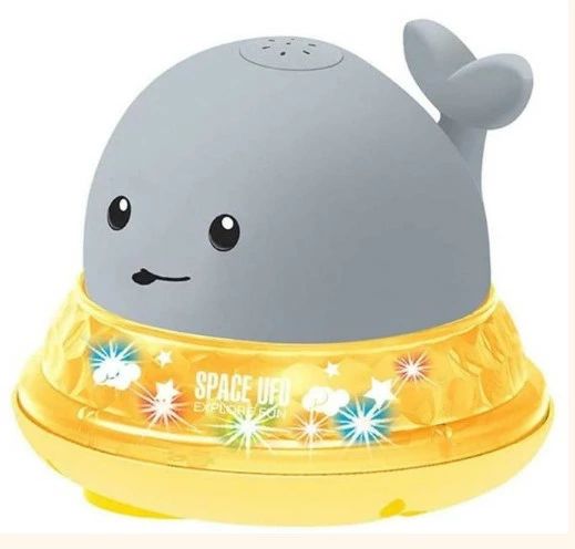自動 噴水 くじら お風呂 おふろ おもちゃ 知育 子供 赤ちゃん 癒し グッズ ピカピカ 光る イルミネーション ライト宇宙船 地面 走る ベビー バス 浴槽 プール 水遊び バス