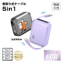 【新登場&PD 100W】5in1 充電ケーブル 巻き取り式 Type-C to Type-C 変換アダプター付き USB Type-c microUSB An...