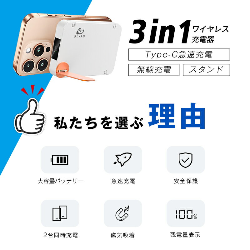 モバイルバッテリー「3in1マグネットワイヤレ...の紹介画像3