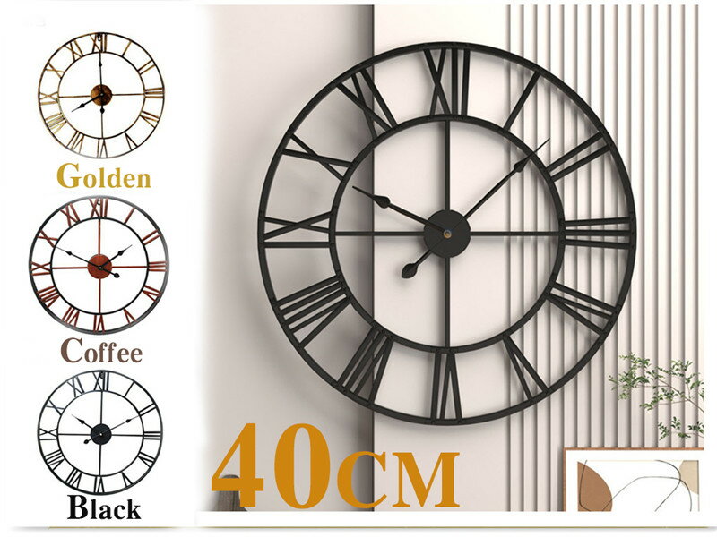 ＼P5倍／★6冠達成★【60CM追加】壁掛け時計 おしゃれ 40CM/60CM 大きい 掛け時計 おしゃれ かけ時計 壁掛け時計 北欧 静音 ウォールクロック アンティーク 壁掛け 北欧 時計 欧風 アナログ ロー…