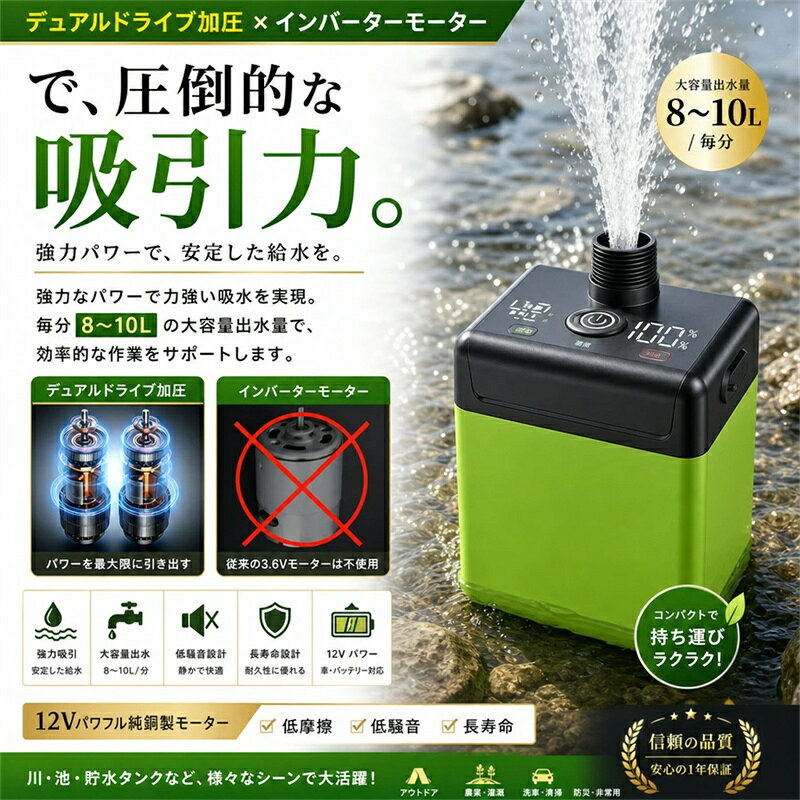 【新発売】全画面表示＆精度向上 ！ポータブルシャワー 温水 電動シャワー 簡易シャワー お風呂 2電源 ポータブルシャワー アウトドア シャワー USB充電 6000mAh /9600mAh シャワー 節水 無段階調節 釣り 海水浴 洗車 防災グッズ arco-baleno-10000715 ARCOBALENO サンプル画像3