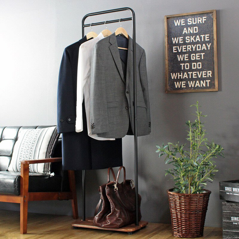 【先着10%OFFクーポン配布中★】 コートハンガー スリム ハンガーラック 幅50 おしゃれ アイアン 棚付き 洋服 ジャケット ロングコート 収納 かばん置...