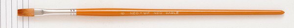 ヴァンゴッホ水彩・デザイン筆ヴァンゴッホ ネオセブロンGNEO-WF（ポリエステル・OX毛混毛 フラット） ポリエステルとOX毛を混毛した筆で、ポリエステルの弾力性とOX毛の水含みを生かした水彩デザイン筆です。 GNEO-WF#6 穂先15×7mm　全長237mmJAN(EAN)コード：4901881466854沖縄県と一部離島へはお届けできません。