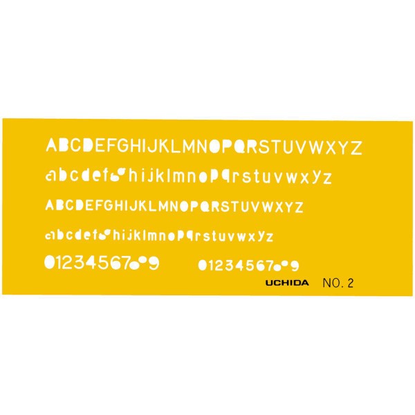 ウチダ(マービー) テンプレート NO2 英字・数字 品番：1-843-1002