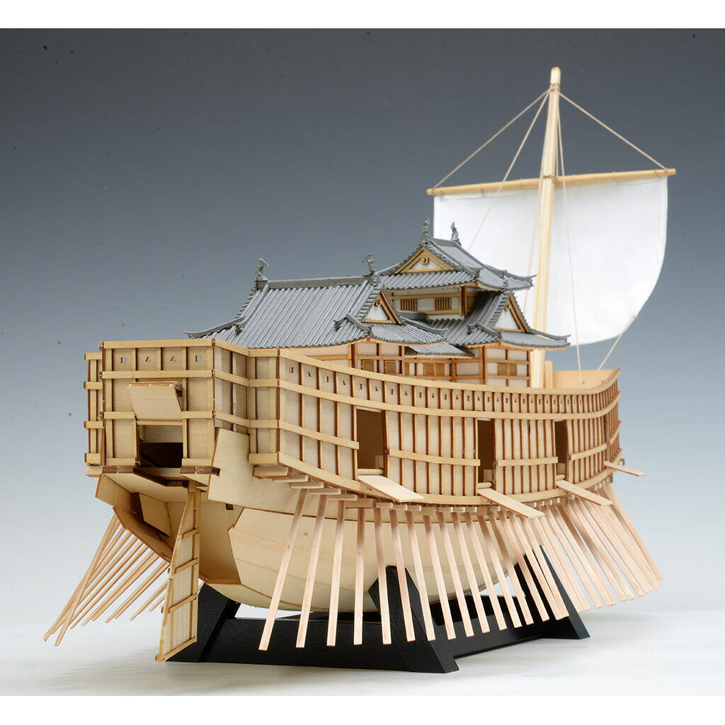 アークオアシス 楽天市場店のウッディジョー 木製建築模型 1/100 安宅船｜アングル2