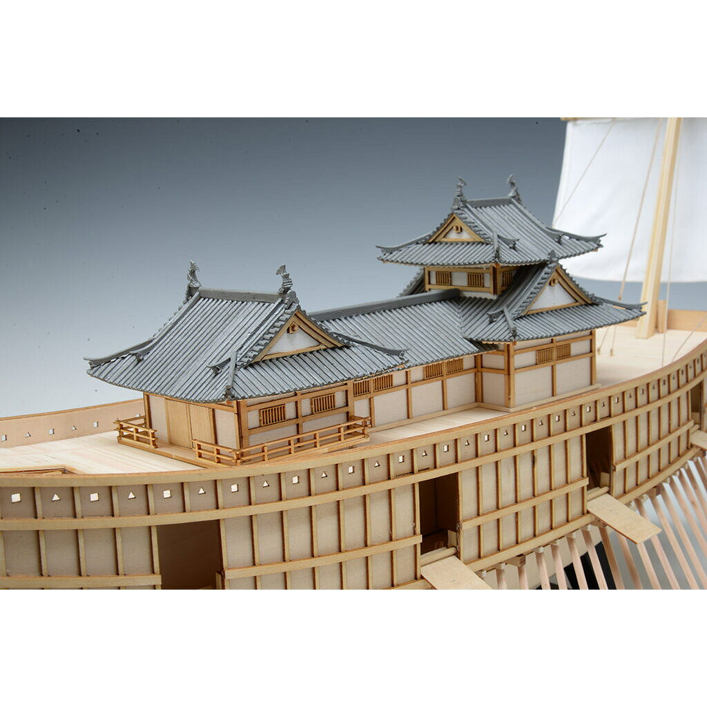 アークオアシス 楽天市場店のウッディジョー 木製建築模型 1/100 安宅船｜アングル3