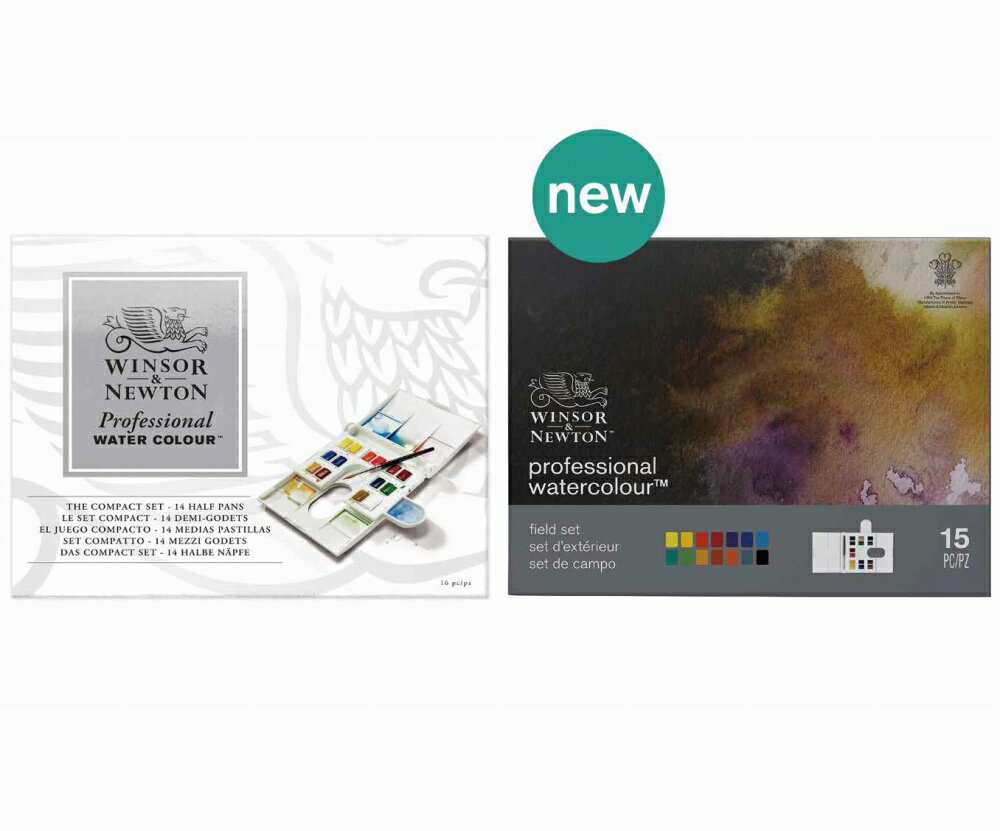 W&N プロフェッショナル・ウォーターカラー ハーフパン フィールドセット(HP 14 色) 18809049