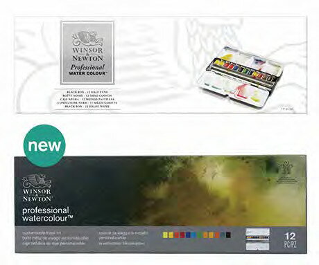 W&N プロフェッショナル・ウォーターカラー ブラックボックス12色セット 18809548