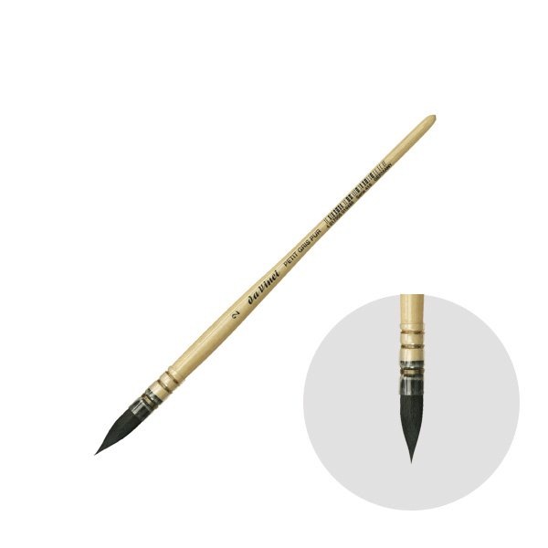 ダヴィンチ画筆 418-2号 ラウンド(丸) 水彩筆 リス毛 PETIT GRIS PUR (202145)