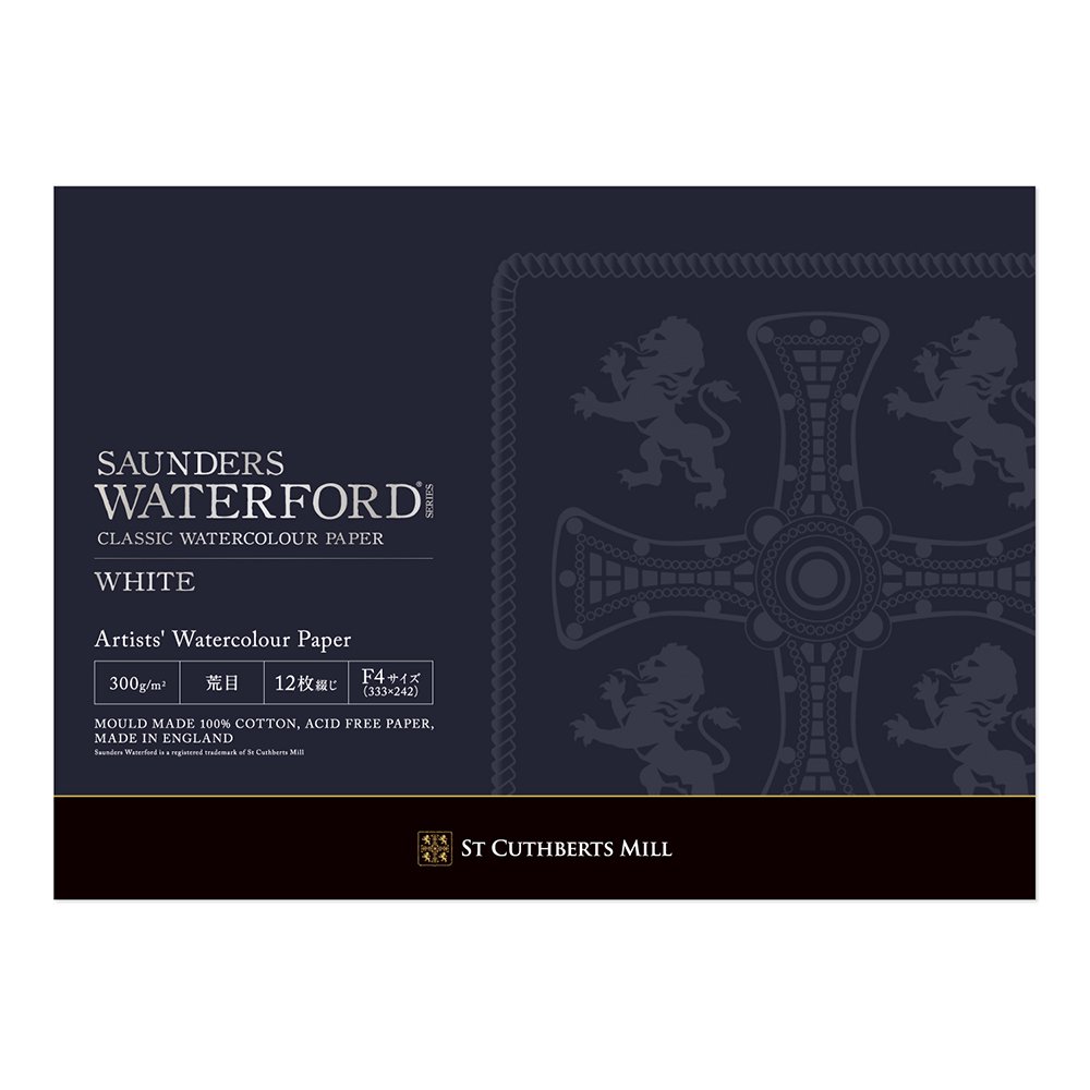 3冊セット ウォーターフォード水彩紙 ホワイト ブロック 300g 荒目 EHBR-F4 (270953)