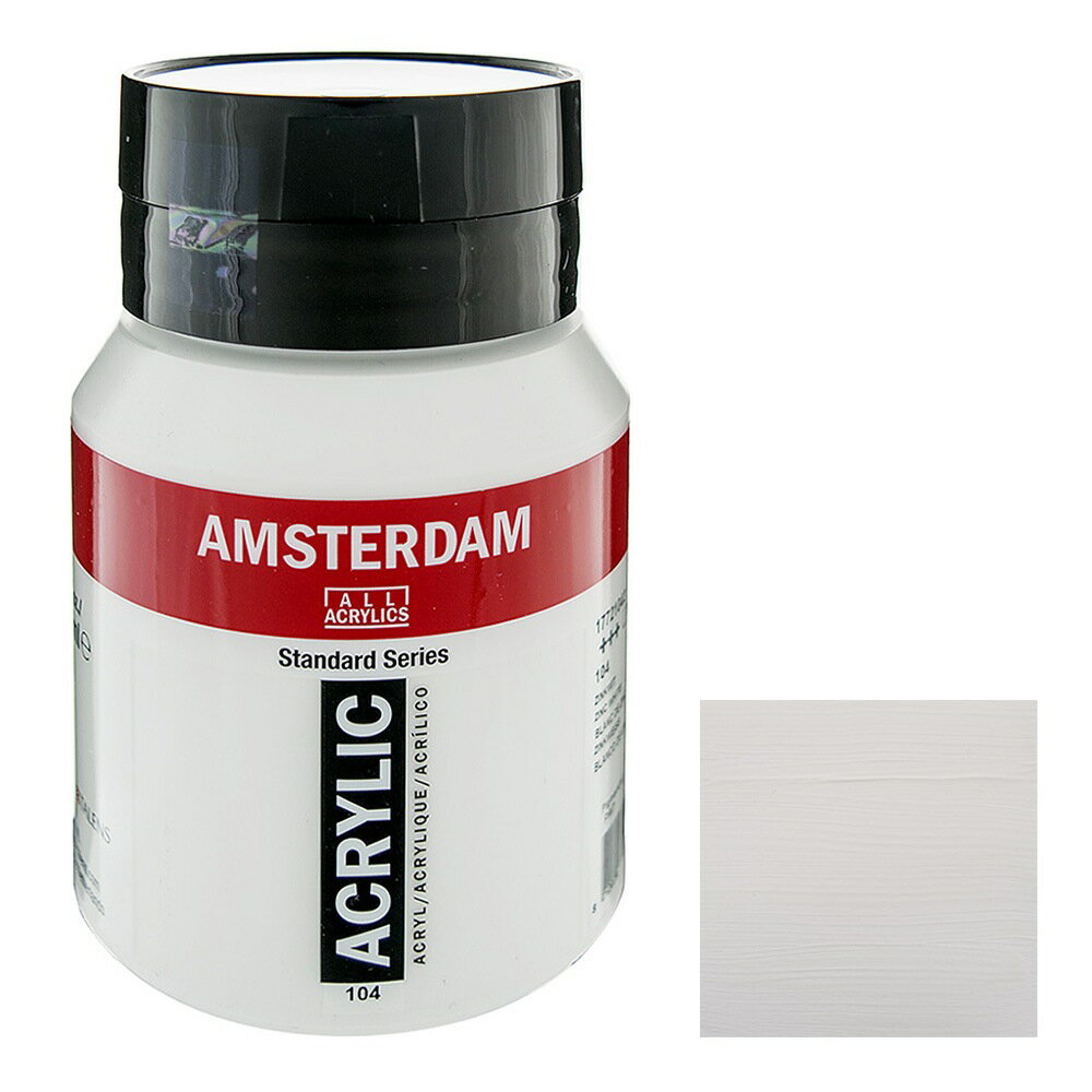 アムステルダム アクリリックカラー 500ml 104 ジンクホワイト (ターレンス アクリル絵具)