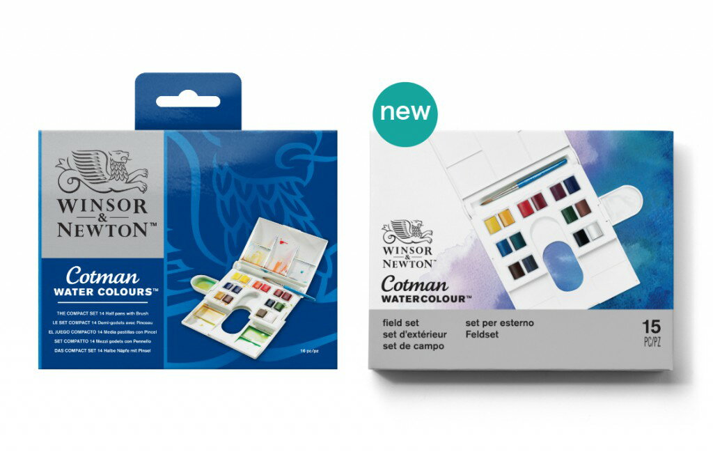 W&N コットマン ハーフパン 14色フィールドセット（コンパクトセット） 18909083 ウィンザー＆ニュートン