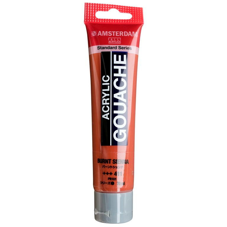 樂天商城 - アムステルダム アクリリックガッシュ 70ml #411 バーントシェンナ