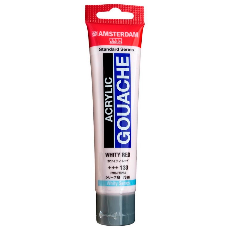 樂天商城 - アムステルダム アクリリックガッシュ 70ml #133 ホワイティ レッド