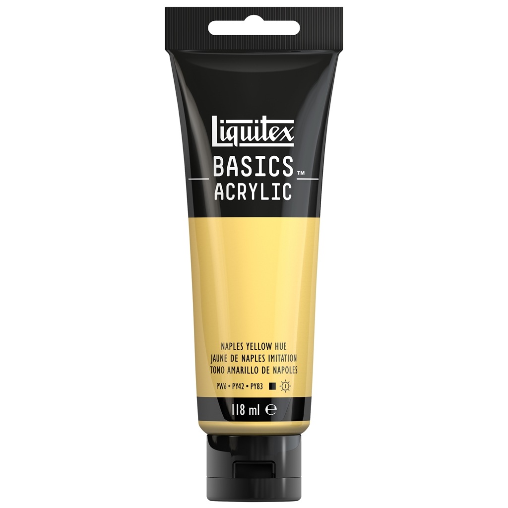 乐天商城 - リキテックス ベーシックス 118mL 601(086) ネープルス イエロー ヒュー (16005601) Liquitex BASICS アクリル絵具
