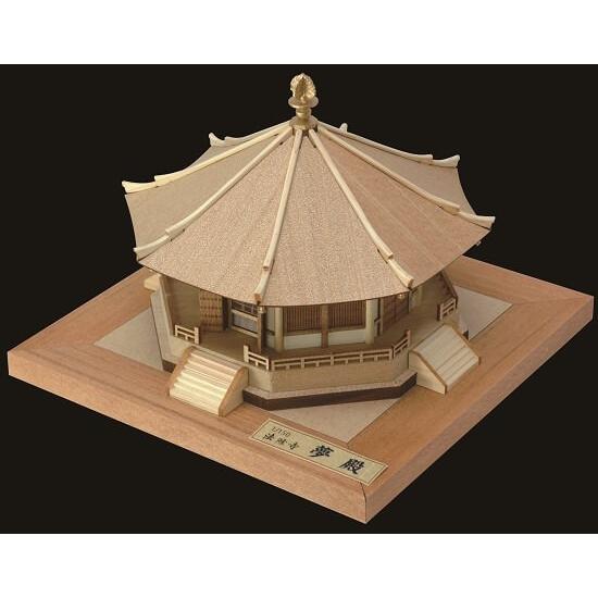 アークオアシス 楽天市場店のウッディジョー木製建築模型1/150法隆寺夢殿｜アングル2