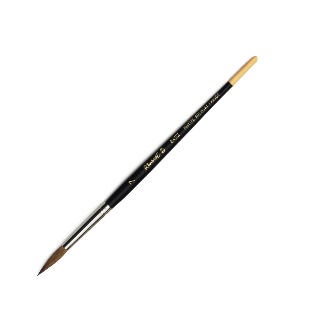 毛質：コリンスキー形状：丸（細描） サイズ：7号　　　　　口金の直径 5.5mm　　　　毛丈 25mm　特徴：ハンドルの先端が黄色丸、細描き　細密描写備考：最高級のロシア北部のコリンスキーを使用することにより、含みが良く穂先が揃い、適度なコシがあります。8404、8408と同じ毛質を使用。ラファエルはコリンスキーの毛を使用した形の異なる3種類の穂先を生産する唯一のメーカーです。8402は少々細めの丸(細描)、それより穂先が細くなるものが8408(極細)、逆に太くなるものが8404(中細)となります。※写真は実寸ではありません。※商品画像は見本です。お届けの商品は、ご注文のサイズの筆になります。JAN(EAN)コード：3046450049050沖縄県と一部離島へはお届けできません。