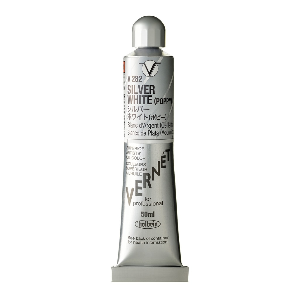＜特徴＞ホルベイン高品位油絵具「ヴェルネ（VERNET）」は、混ぜ物のない単一組成が特徴です。■単一顔料処方で、混色しても濁りにくい■高い彩度と強い着色力■高濃度で良くのびる色■深みのある、優れた透明性■なめらかで、画面に吸い付くような粘性■強い固着力と耐久性色名（日本語）：シルバー ホワイト (ポピー)色名（英語）：Silver White (Poppy)シリーズ：C耐光性記号：＊＊＊＊毒性：(Pb)混色記号：S乾燥所要日数：IV透明性：不透明寄りの半透明色使用顔料名：PW1 塩基性炭酸鉛(鉛白)セット入組表（12色セット）：※色見本画像はWEB掲載用の画像です。実際の絵具の色とは異なります。※記号の見方や注意事項など詳細はメーカー公式HP内のWEBカタログをご確認ください。＜メーカー公式WEBカタログ＞holbein.actibookone.com/content/detail?param=eyJjb250ZW50TnVtIjoyNjQyNX0=&detailFlg=0&pNo=1※外部URLですJAN(EAN)コード：4900669112822沖縄県と一部離島へはお届けできません。