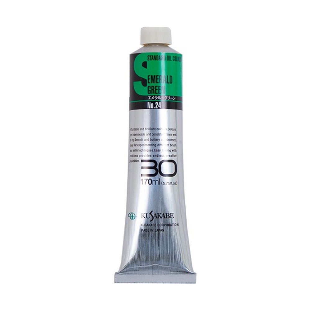 樂天商城 - クサカベ スタンダードオイルカラー 024 エメラルドグリーン 170ml 30号 油絵具