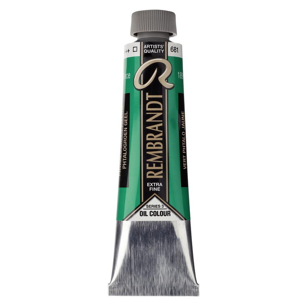 Rakuten - (3本セット) レンブラント 油絵具 9号 40ml #681 フタログリーンイエロー