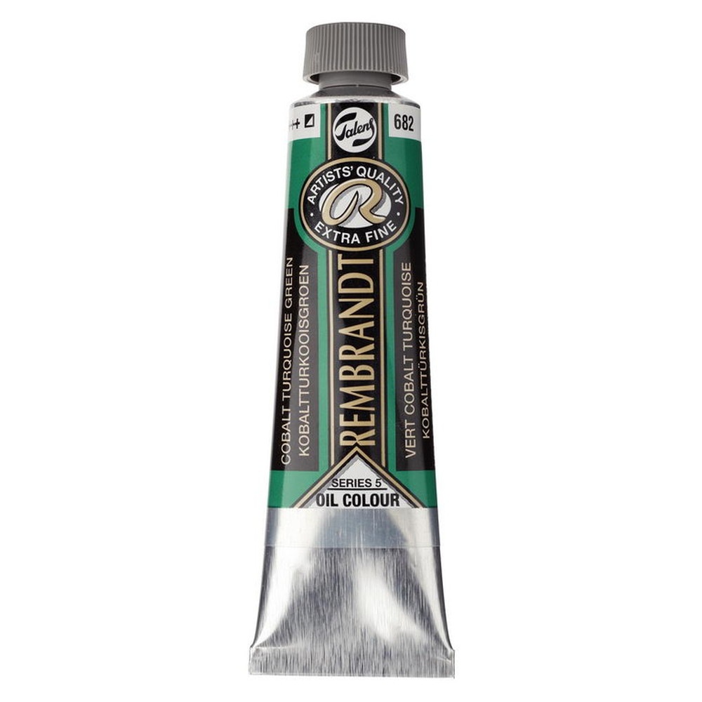 Rakuten - (3本セット) レンブラント 油絵具 9号 40ml #682 コバルトターコイズグリーン