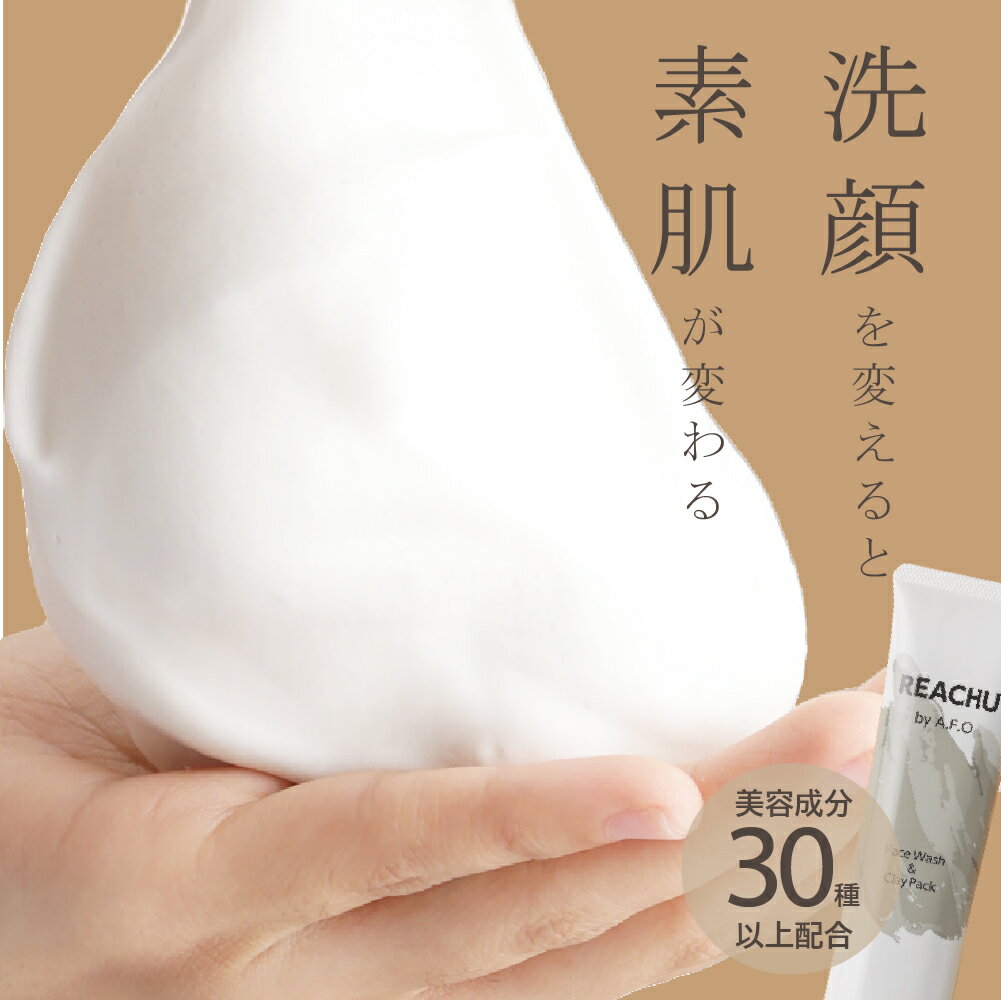 洗顔 洗顔フォーム 泡 洗顔料 ニキビ メンズ 泡立て 毛穴 男 100g 濃密泡 ユニセックス もちもち クレイ 泥パック スキンケア プラセンタ 泥洗顔 REACHU リーチュ マリンシルト 【送料無料】セラミド