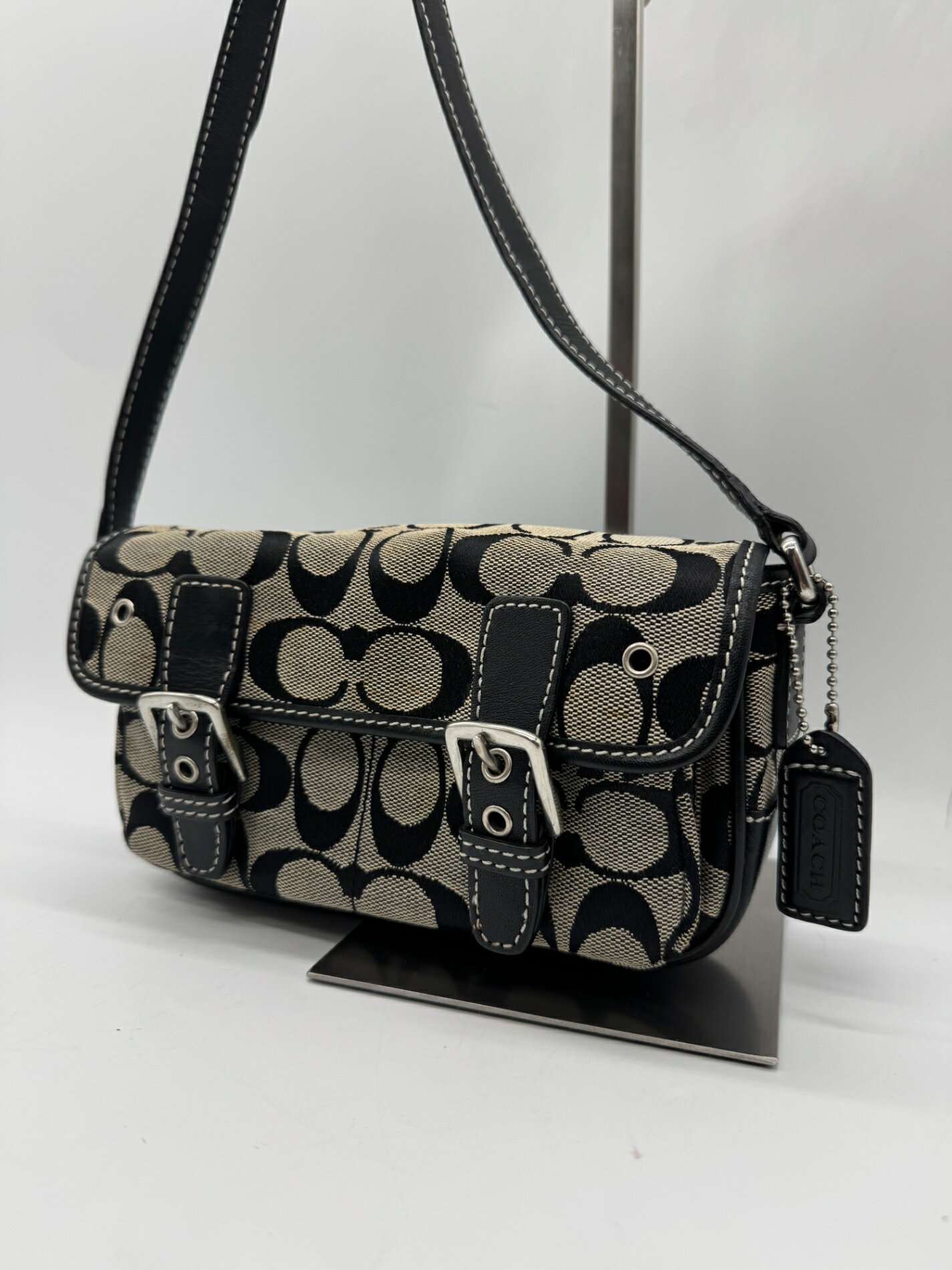 Rakuten - COACH コーチ シグネチャー柄 ショルダーバッグ P2411 ブラック系 黒 レディース