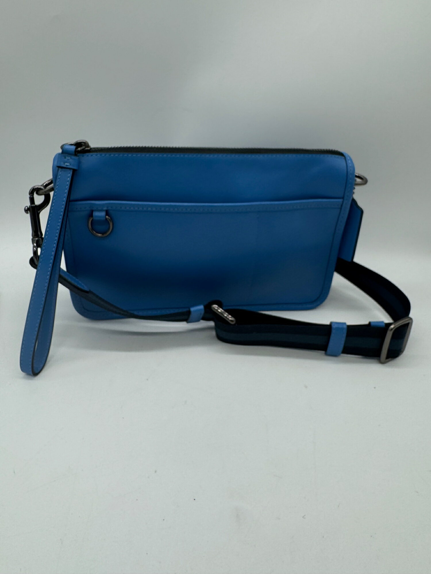 Rakuten - 【美品】COACH コーチ オールレザー 2WAY ショルダーバッグ P702 ブルー系 青 レディース