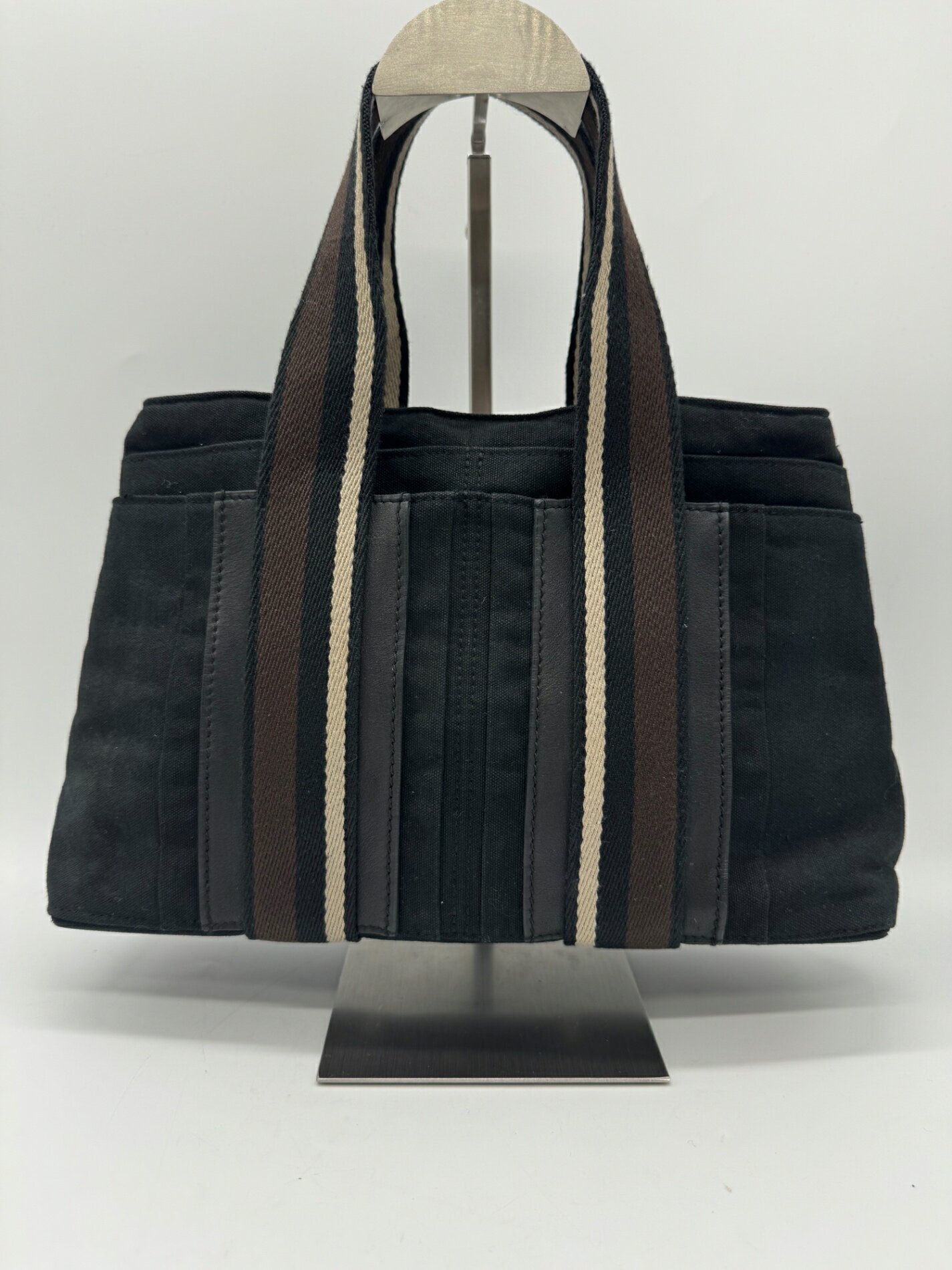 Rakuten - 【良品】HERMES エルメス トロカホリゾンタルPM トートバッグ P2685 ブラック×ブラウン×ホワイト レディース メンズ 中古