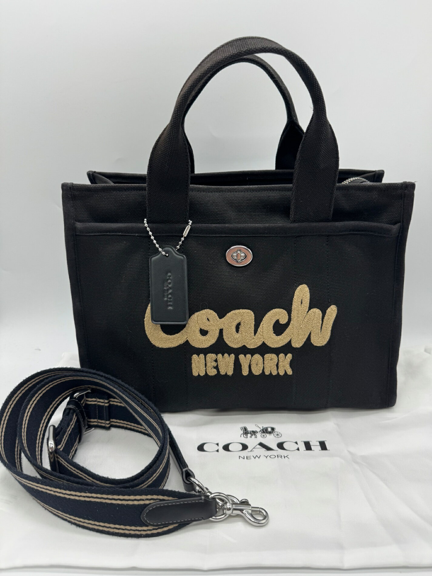 Rakuten - 【美品】COACH コーチ ターンロック金具 2WAY トート バッグ P2744 ブラック 黒 レディース 美品