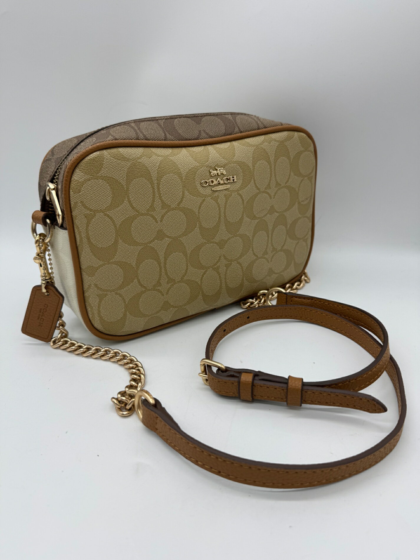 Rakuten - 【良品】COACH コーチ シグネチャー柄 PVC×レザー チェーン ショルダーバッグ P2084