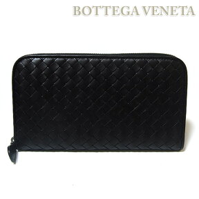 BOTTEGA VENETA ボッテガ ヴェネタ 財布　ラウンドファスナー　長財布 メンズ レディース ブラック イントレチャート 編み込み 114076 V4651 1000　【送料無料】